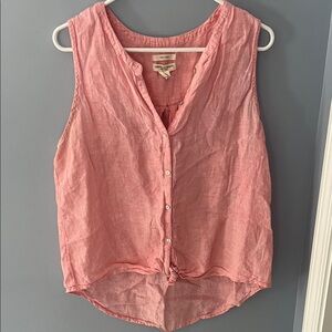100 % Linen CHRISTIAN SIRIANO Sleeveless Top L